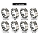 font options for inside engraving on silver carrot rings