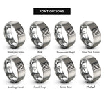 font options for inside engraving on grey cartesian grid rings