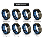 font options for inside engraving on gunmetal & blue cartridge rings