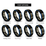 font options for inside engraving on gunmetal & blue cartridge rings