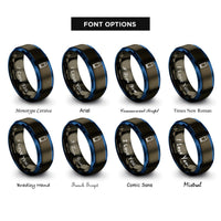 font options for inside engraving on gunmetal & blue cartridge rings