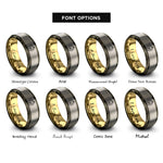 font options for inside engraving on gunmetal & gold & grey carved pumpkin stars rings