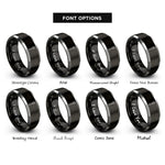 font options for inside engraving on black & grey carving fork rings