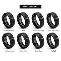 font options for inside engraving on black carving fork rings