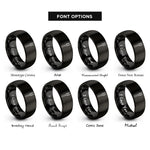 font options for inside engraving on black carving fork rings