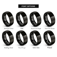 font options for inside engraving on black carving fork rings