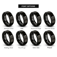 font options for inside engraving on black carving fork rings