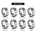 font options for inside engraving on grey carving knife rings