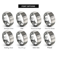 font options for inside engraving on grey carving knife rings