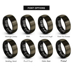 font options for inside engraving on gunmetal & black carving knife rings