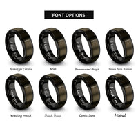 font options for inside engraving on gunmetal & black carving knife rings