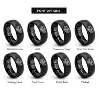 font options for inside engraving on black cash stack rings