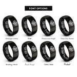 font options for inside engraving on black cash stack rings