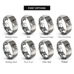 font options for inside engraving on grey cash stack rings