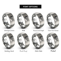 font options for inside engraving on grey cash stack rings