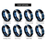 font options for inside engraving on blue & grey cassiopeia rings