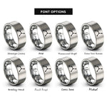 font options for inside engraving on silver cassiopeia dot constellation rings