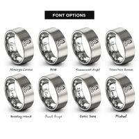 font options for inside engraving on gray cassiopeia rings