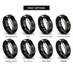 font options for inside engraving on black & silver cast iron skillet rings