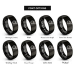 font options for inside engraving on black cast iron skillet rings