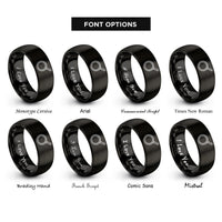 font options for inside engraving on black cast iron skillet rings