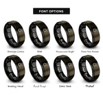 font options for inside engraving on gunmetal & black cast iron skillet rings