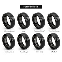 font options for inside engraving on black castanets overlapping pair rings