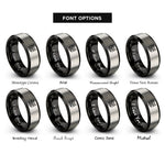 font options for inside engraving on black & gray cat rings