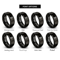 font options for inside engraving on black cat rings
