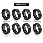 font options for inside engraving on black cat rings