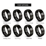 font options for inside engraving on black cat rings
