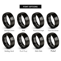 font options for inside engraving on black cat rings
