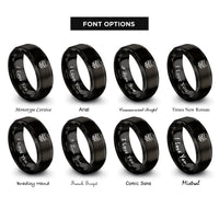 font options for inside engraving on black cat rings