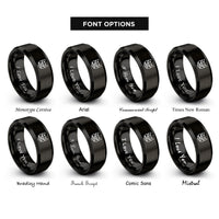 font options for inside engraving on black cat rings