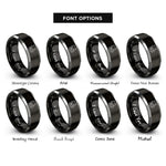 font options for inside engraving on black & grey cat bottle rings