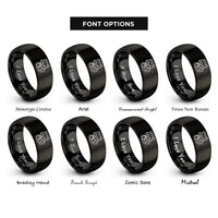 font options for inside engraving on black cat bottle rings