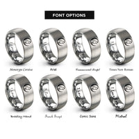 font options for inside engraving on gray cat crescent moon rings