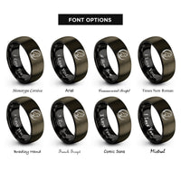 font options for inside engraving on gunmetal & black cat crescent moon rings