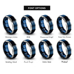 font options for inside engraving on blue & gray cat crystal rings