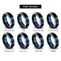 font options for inside engraving on blue & gray cat crystal rings