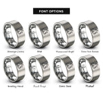 font options for inside engraving on gray cat crystal rings