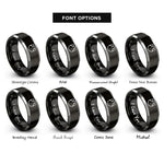 font options for inside engraving on black & gray cat ears circle rings