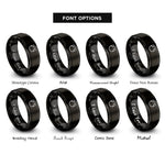 font options for inside engraving on black cat ears circle rings