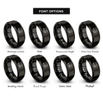 font options for inside engraving on black cat face rings
