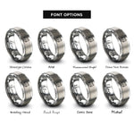 font options for inside engraving on gray cat face rings