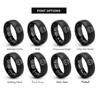 font options for inside engraving on black cat face halo rings