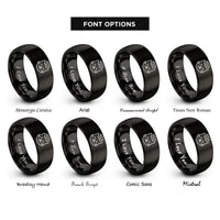 font options for inside engraving on black cat face halo rings