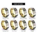 font options for inside engraving on gold & gray cat face halo rings