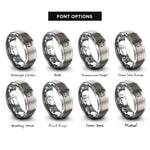 font options for inside engraving on grey cat face halo rings