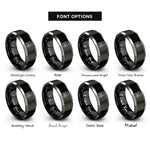 font options for inside engraving on black & grey cat fish rings